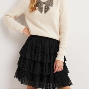 Boden Polka Dot Ruffle Tulle Mini Skirt